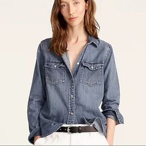 J. Crew denim button down western style buttons/design
